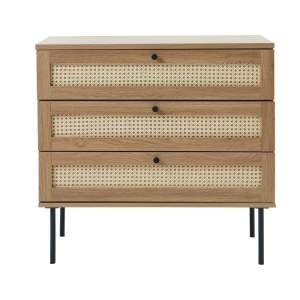 Nízká komoda v dekoru dubu v přírodní barvě 80×75 cm Pensacola – Unique Furniture