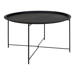 Černý kovový kulatý konferenční stolek ø 75 cm Bastia – House Nordic
