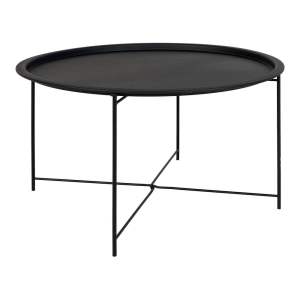 Černý kovový kulatý konferenční stolek ø 75 cm Bastia – House Nordic
