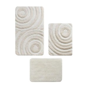 Béžové koupelnové předložky v sadě 3 ks 60×100 cm Wave – Foutastic