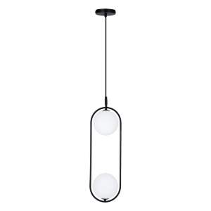 Černé závěsné svítidlo se skleněným stínidlem 18.5×15 cm Cordel – Candellux Lighting