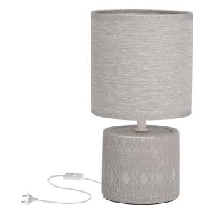 Šedá stolní lampa s textilním stínidlem (výška 26 cm) Dina – Candellux Lighting