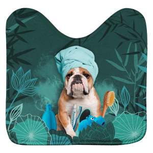 Zelená WC koupelnová předložka 45×45 cm Doggy zen – douceur d’intérieur