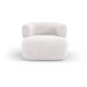 Bílé křeslo z textilie bouclé Jenny – Micadoni Home