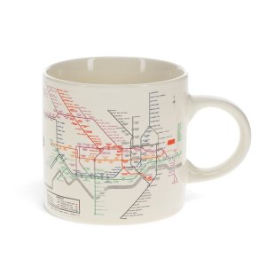 Béžový keramický hrnek 350 ml Heritage Tube Map – Rex London