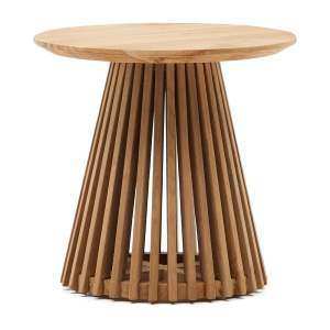 Kulatý odkládací stolek z teakového dřeva ø 50 cm Irune – Kave Home