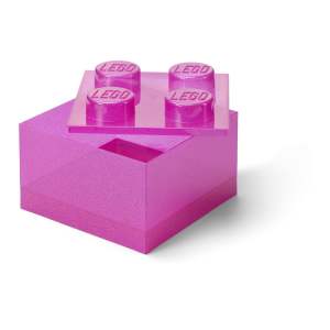Růžový plastový dětský úložný box 25x25x18 cm – LEGO®