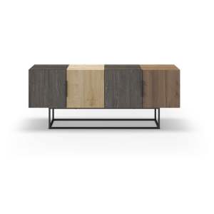 TV stolek v dekoru dubu v hnědo-přírodní barvě 140×55 cm Titan – Marckeric