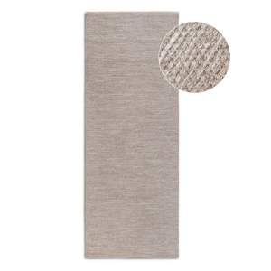 Béžový ručně tkaný běhoun s příměsí vlny 80×200 cm Pradesh Linen White – Elle Decoration