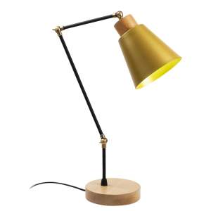 Lampa v černé a žluté barvě s kovovým stínidlem (výška 52 cm) Manavgat – Opviq lights