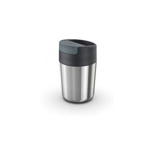 Cestovní hrnek v tmavě modro-leskle stříbrné barvě 340 ml Sipp – Joseph Joseph