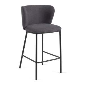 Tmavě šedá barová židle (výška sedáku 65 cm) Ciselia – Kave Home