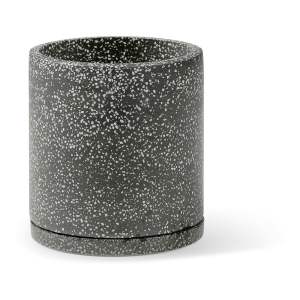 Tmavě šedý květináč Bonami Selection Terrazzo, ø 34 cm