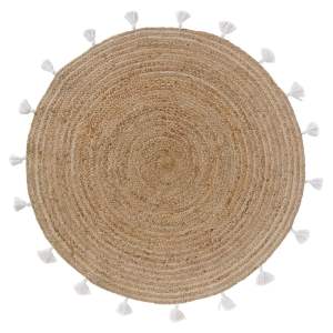 Kulatý koberec v bílo-přírodní barvě ø 120 cm Shira – douceur d’intérieur
