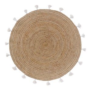Kulatý koberec v bílo-přírodní barvě ø 120 cm Shira – douceur d’intérieur
