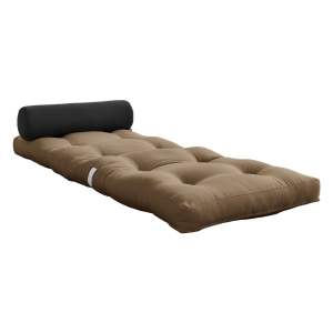 Šedohnědá futonová matrace 70×200 cm Wrap Mocca/Dark Grey – Karup Design