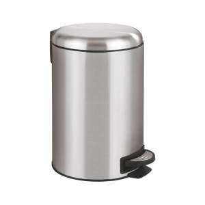 Pedálový odpadkový koš ve stříbrné barvě Wenko Leman, 12 l