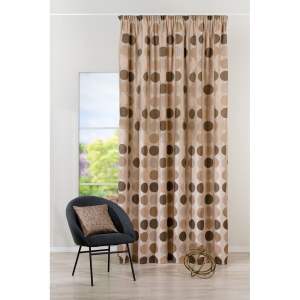 Hnědo-béžový závěs z žakáru 210×260 cm Cerro – Mendola Fabrics