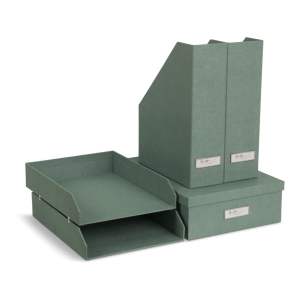 Zelené kartonové organizéry v sadě 5 ks na dokumenty Holger Canvas Paper Laminate – Bigso