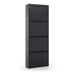 Antracitový kovový výklopný botník Rox – Kave Home