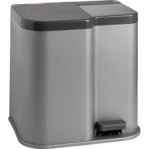 Šedý pedálový odpadkový koš Curver Duo, 21 l