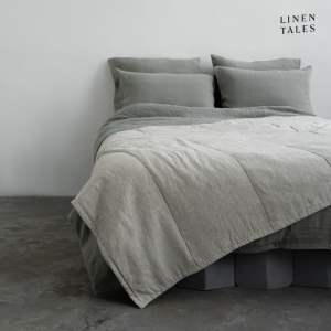 Lněný prošívaný přehoz v přírodní barvě 140×220 cm Melange – Linen Tales