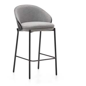 Černo-šedá barová židle (výška sedáku 65 cm) Eamy – Kave Home