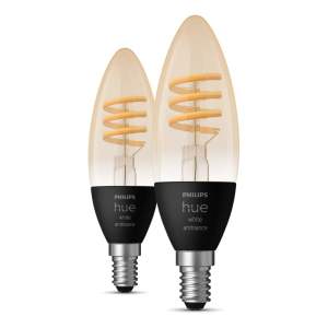 Filamentové smart žárovky v sadě 2 ks E14, 5 W White ambiance – Philips Hue