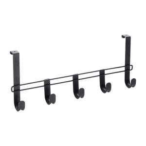 Černý kovový věšák na dveře 38 cm Lava – Metaltex