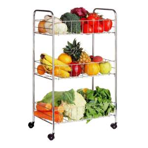 Kovový pojízdný regál ve stříbrné barvě 36×64 cm – Premier Housewares