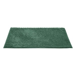 Tmavě zelená textilní koupelnová předložka 50×80 cm Chenille – Allstar