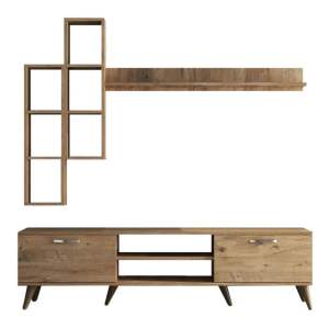 TV sestava v dekoru borovice v přírodní barvě 180×48 cm Veronica – Kalune Design