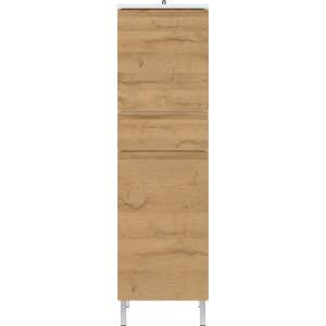 Bílá vysoká koupelnová skříňka v dekoru dubu 34×120 cm Torrance – Germania