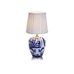 Modro-bílá stolní lampa Markslöjd Goteborg, výška 33 cm