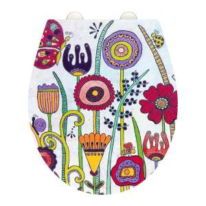 Záchodové prkénko s automatickým zavíráním 37 x 44,5 cm Rollin’Art Full Bloom – Wenko