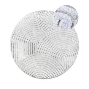 Bílý kulatý koberec ø 160 cm Panglao New York White – Elle Decoration