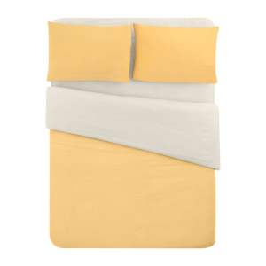 Žluto-krémové bavlněné povlečení na dvoulůžko/prodloužené s prostěradlem 200×220 cm – Mila Home