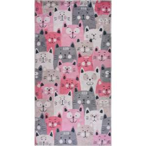 Růžový dětský koberec 80×150 cm Silly Cats – Vitaus