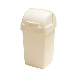 Krémový odpadkový koš Addis Roll Top, 22,5 x 23 x 42,5 cm