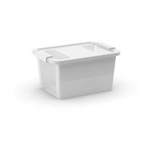 Bílý plastový úložný box s víkem 36,5x26x19 cm Bi-Box S – KIS