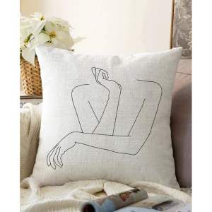 Povlak na polštář s příměsí bavlny Minimalist Cushion Covers Pose, 55 x 55 cm