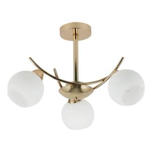 Stropní svítidlo se skleněným stínidlem v bílo-zlaté barvě 36×52 cm Amos – Candellux Lighting