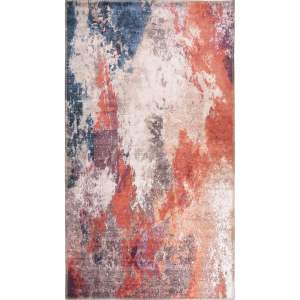 Červeno-modrý pratelný koberec běhoun 200×80 cm – Vitaus