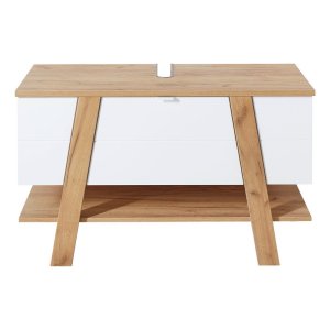 Bílá skříňka pod umyvadlo v dekoru dubu 111×67 cm Novolino – Germania