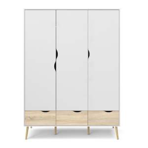 Bílá šatní skříň 147×200 cm Oslo – Tvilum