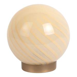 Světle žlutá stolní lampa se skleněným stínidlem (výška 17 cm) Summer Globe – Leitmotiv