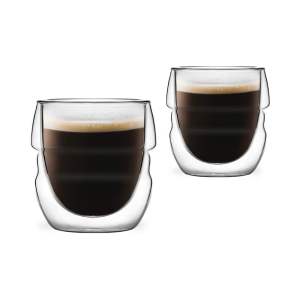 Sada 2 dvoustěnných sklenic Vialli Design Sferico, 70 ml