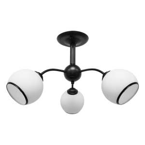 Černo-bílé stropní svítidlo se skleněným stínidlem 56×56 cm Marinen – Candellux Lighting