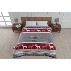 Červeno-šedý přehoz 150×200 cm – Mila Home