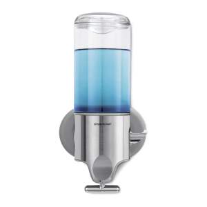 Nástěnný dávkovač mýdla z nerezové oceli ve stříbrné barvě 440 ml – simplehuman